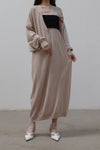 SWAYING/KNIT Deconstructed v-neck dress (with corset) SW212LS10 camel PS31